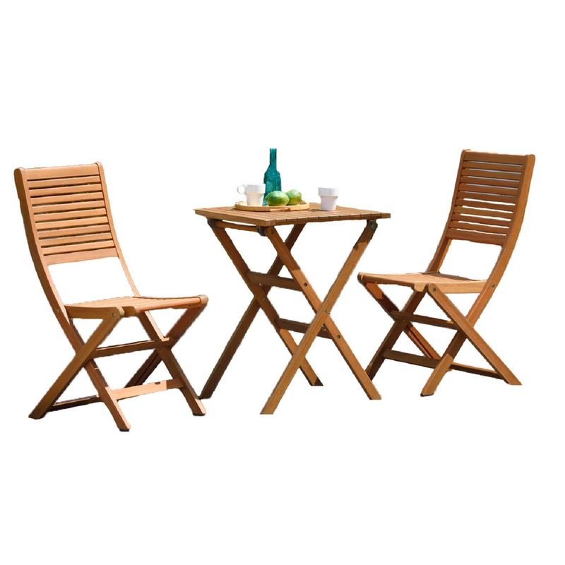 MIDTOWN - Juego De Terraza Madera Mesa Y Sillas Plegable Kingsbury