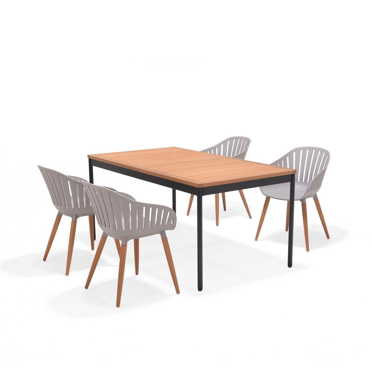 MIDTOWN - Juego De Terraza Cannes 160x90cm con 4 Sillas