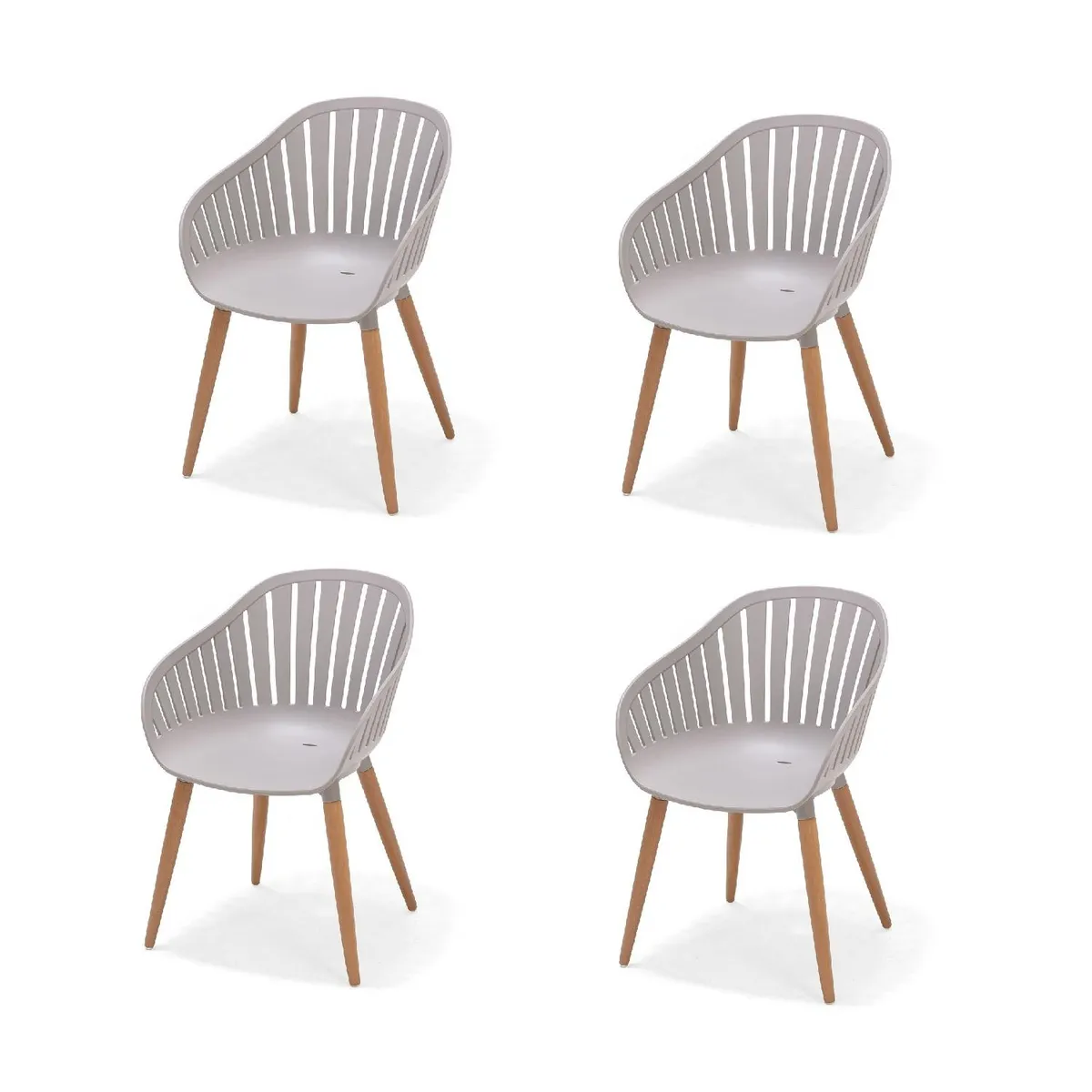 MIDTOWN - Juego De Terraza Extensible Madera 267x90cm Cannes con 8 Sillas