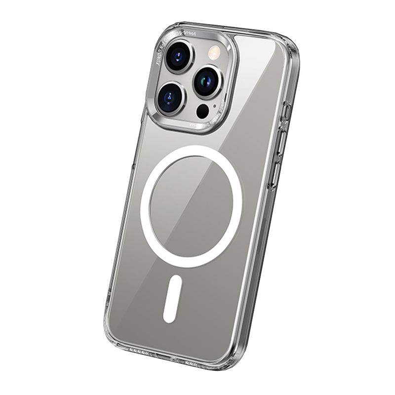 XUNDD - Carcasa para iPhone 15 Pro Max MagSafe Wisely Iron Transparente