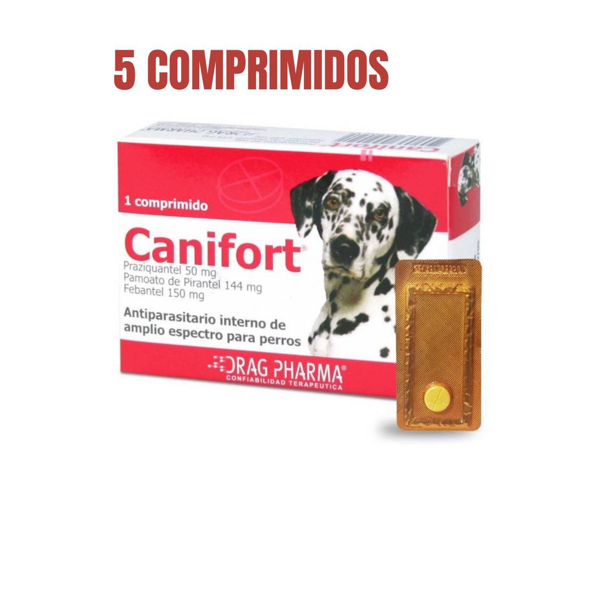 DRAG PHARMA - Antiparasitario Canifort 5 comprimidos