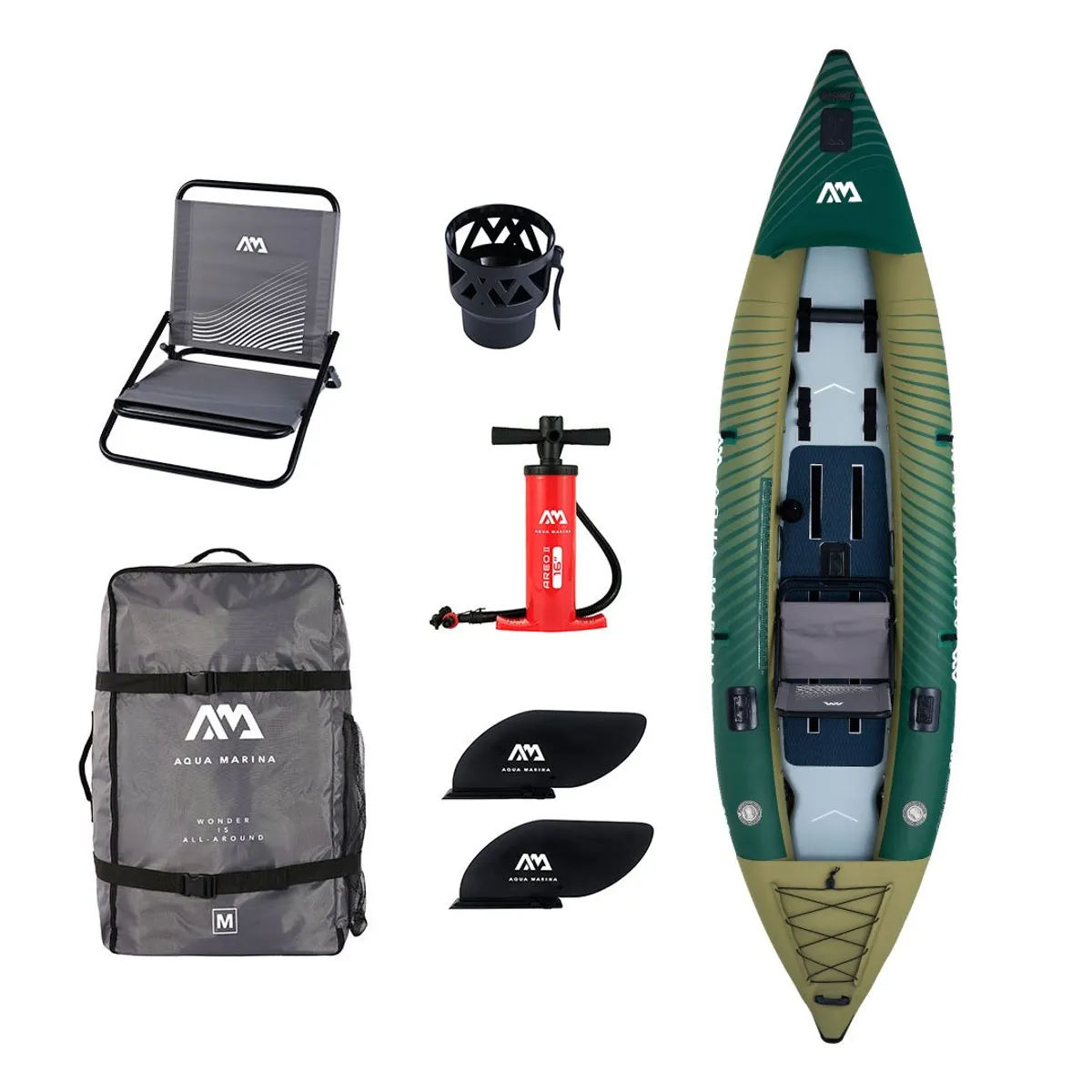 AQUA MARINA - Kayak Inflable Aqua Marina Caliber 1-2 Personas Pesca Angler