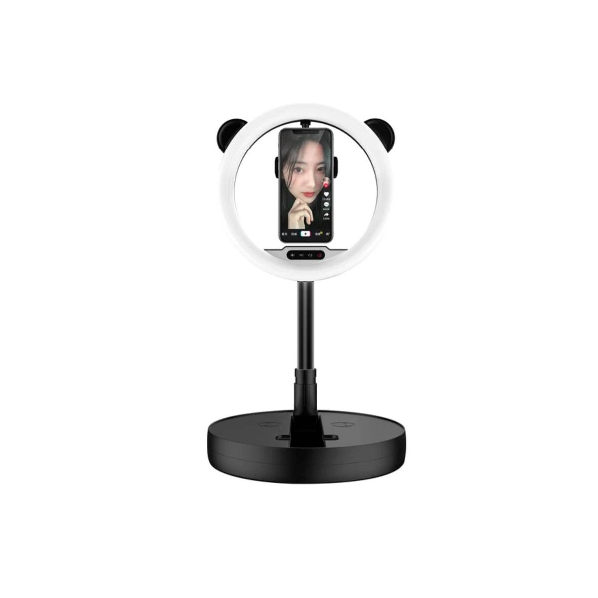 GENERICO - Aro Luz Led Plegable Soporte Celular Mesa Orejas Oso 28cm