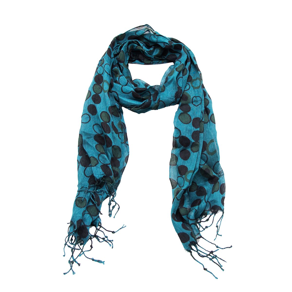 ALEMDALINDA - Bufanda Panuelo De Algodon Bf18 C/ Az Petr ,verde Y Ne 1 Und