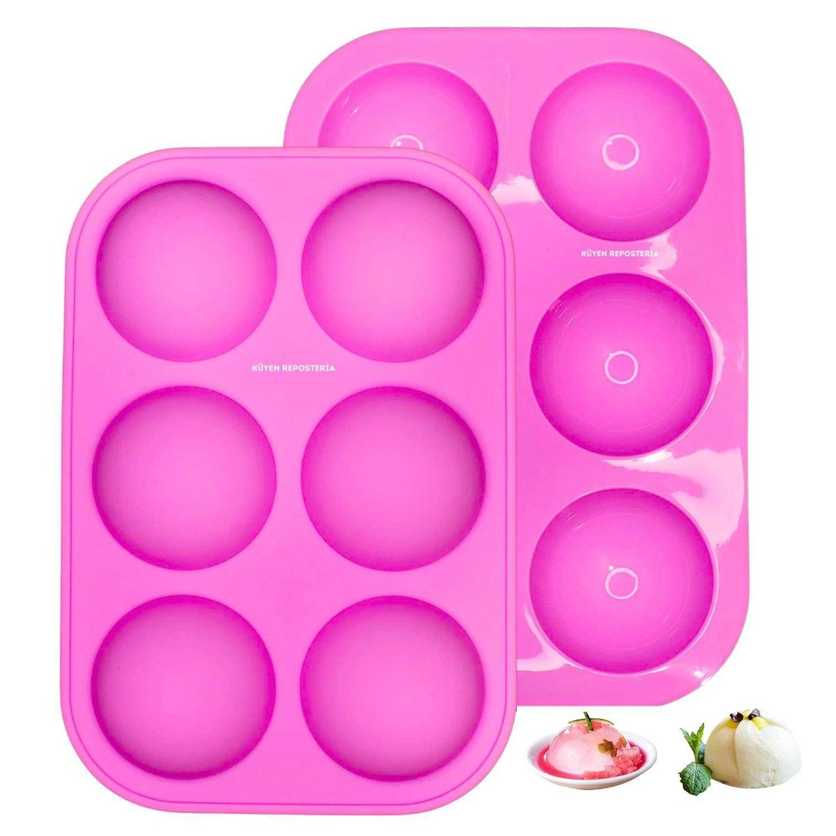 GENERICO - Molde Silicona Media Esfera 6 Cavidades