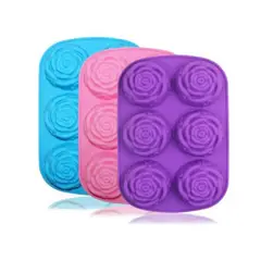 GENERICO - Molde silicona Rosas 6 Cocina Horno Hogar Chocolate Jabon