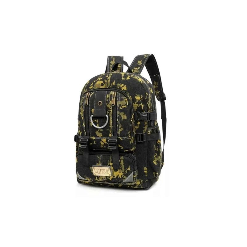 GENERICO - Mochila Military Camuflada Casual Negro Camuflado