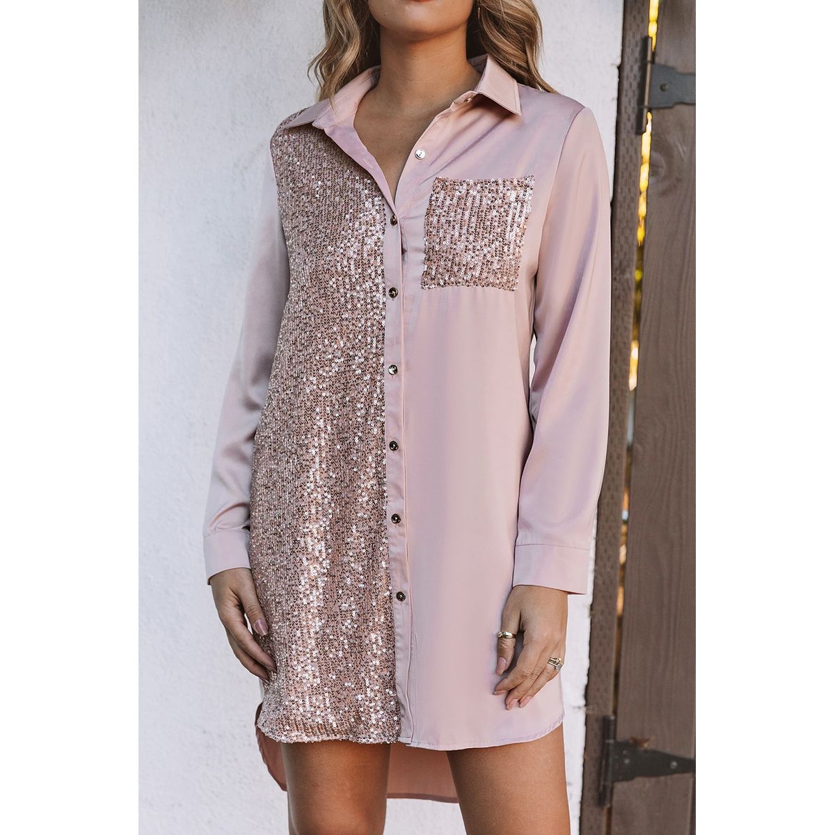 ARRAKASTA - Camisero con detalles de lentejuelas