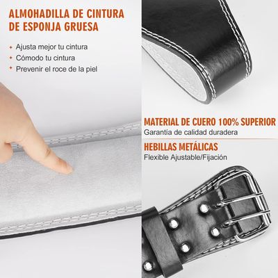Imagen 2 del producto Cinturón De Pesas Cuero Entrenamiento Gym Crossfit Talla M