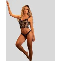 ADRIANA ARANGO - CONJUNTO LENCERIA CORSET CON COLALESS PLENA