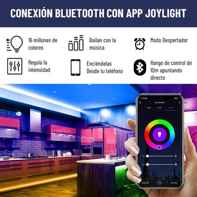 Imagen 2 del producto Tira Cinta Luces Led Rgb Bluetooth 20 Metros Total