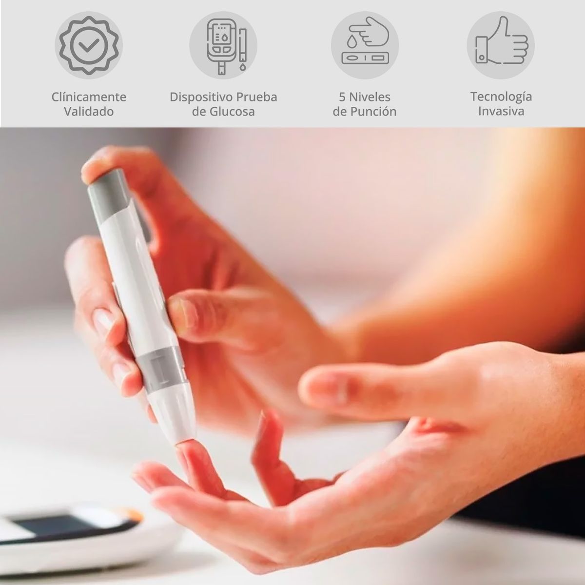 TOPMEDIC - Lápiz Lancetero Glucómetro Glucosa + Lancetas 50 Unid Yuwell
