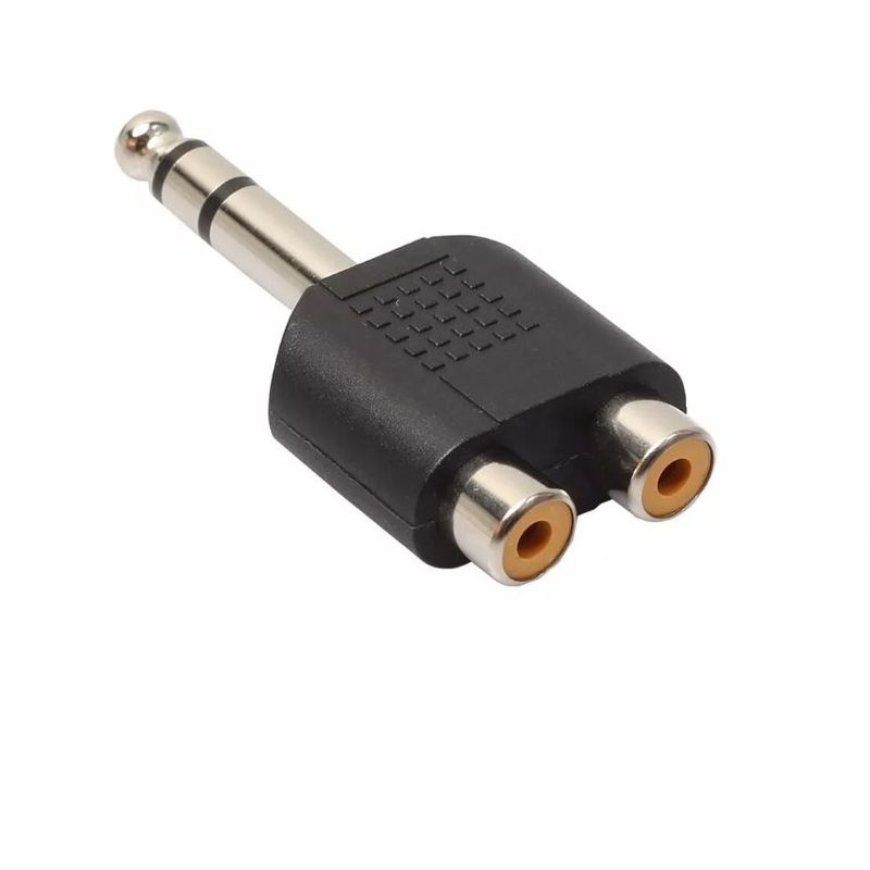 GENERICO - Adaptador 2 RCA A Plug 6,3mm Stereo