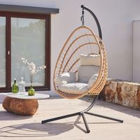 Silla Colgante Tulum de Mimbre para Terraza con Base