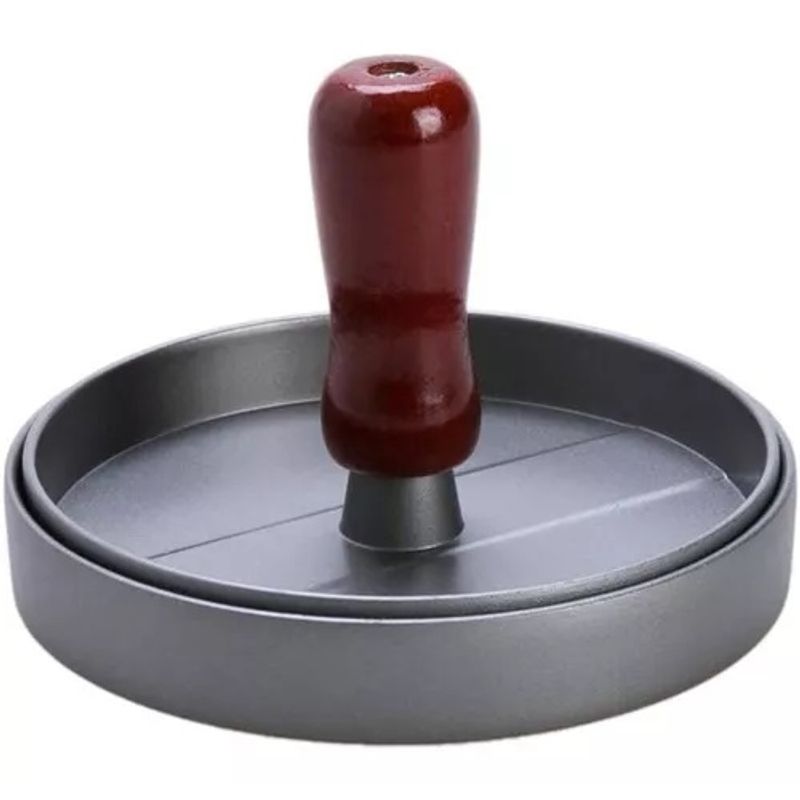 GENERICO - Prensa Para Hamburguesas Molde Antiadherente Asado Parrilla Color Aluminio
