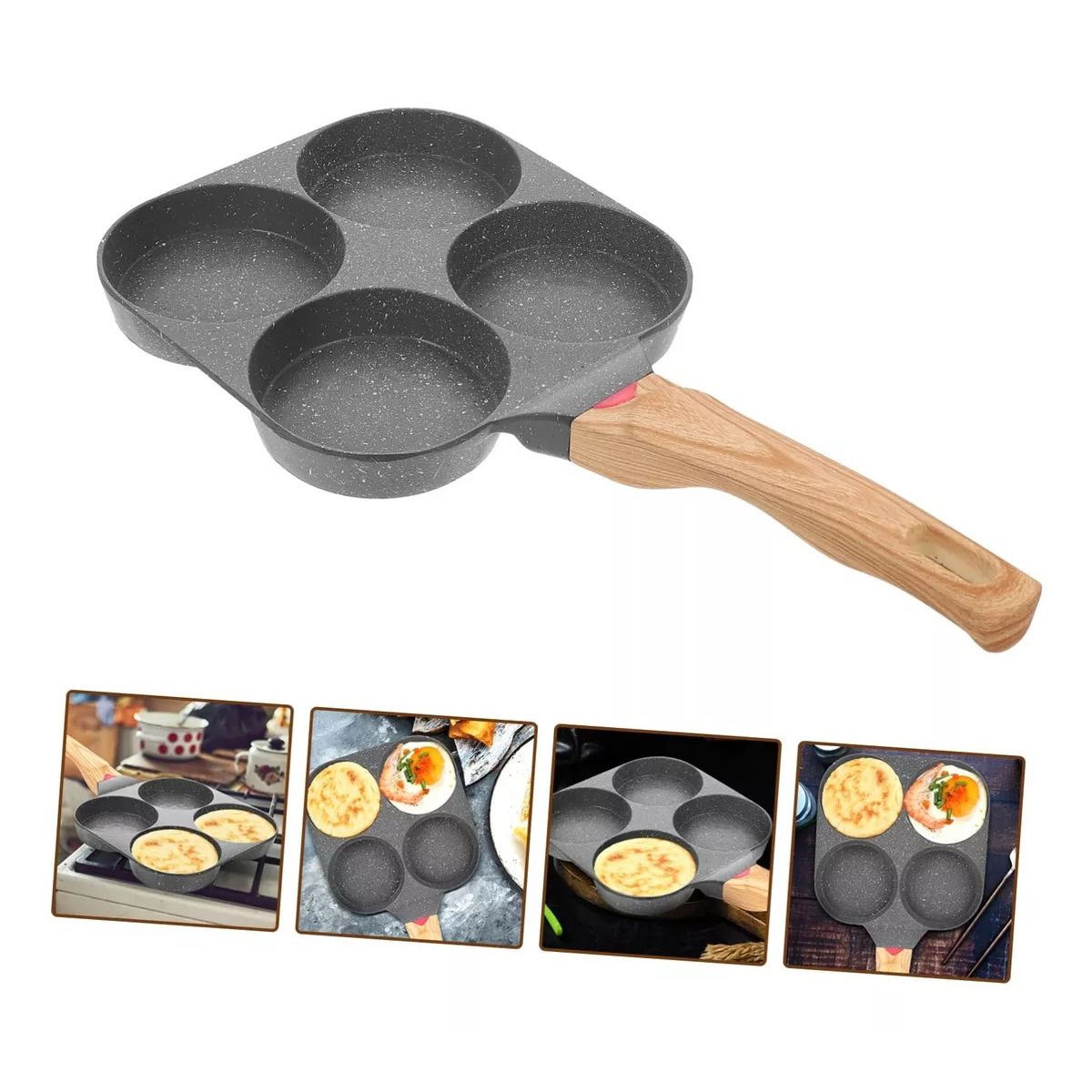 GENERICO - Sartén Antiadherente Para Tortillas Cuatro Agujeros Cocina