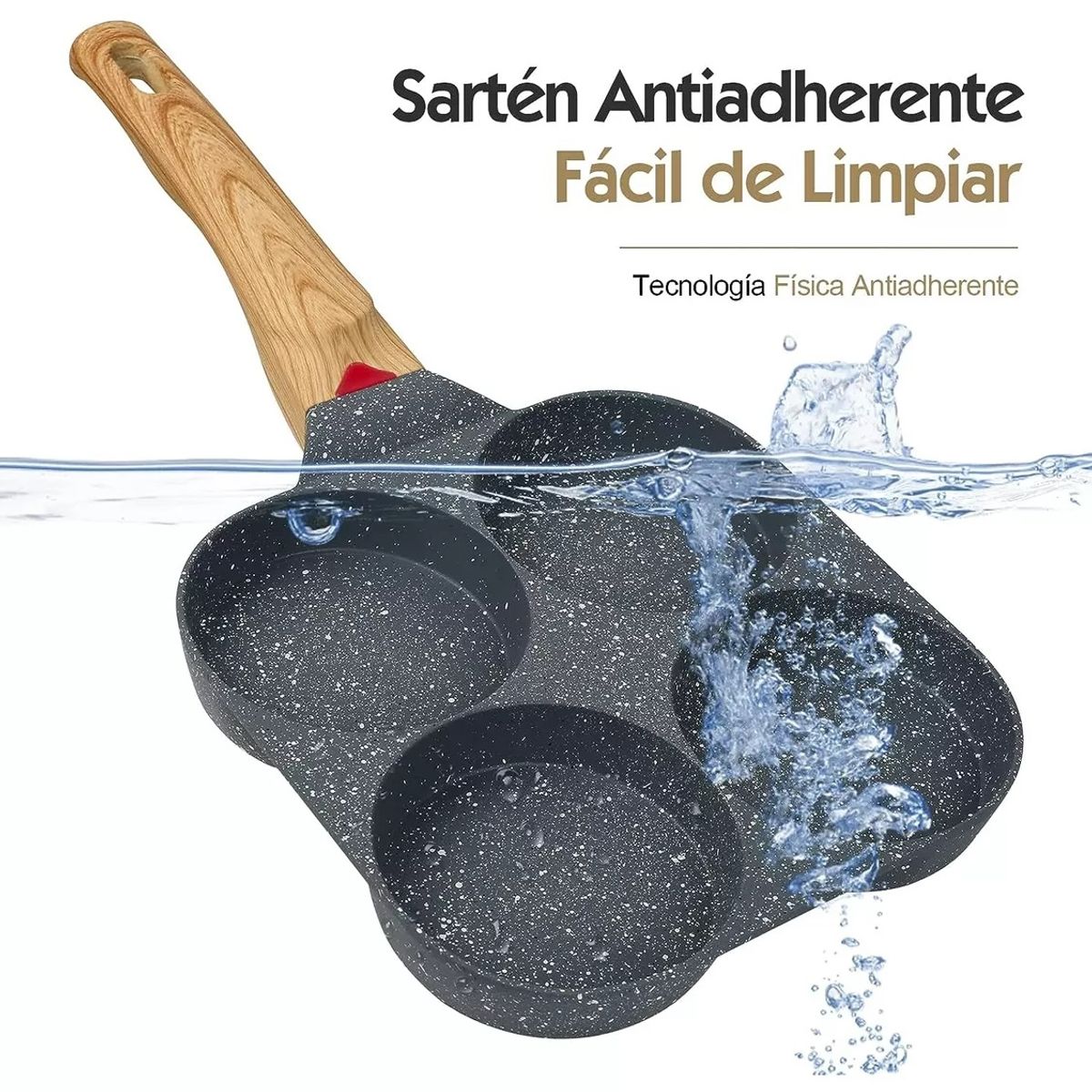 GENERICO - Sartén Antiadherente Para Tortillas Cuatro Agujeros Cocina