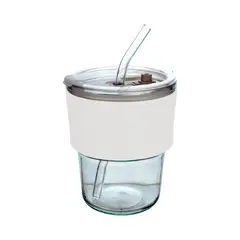 SOLEIO - Vasos De Vidrio Hermético Con Bombilla 400 Ml