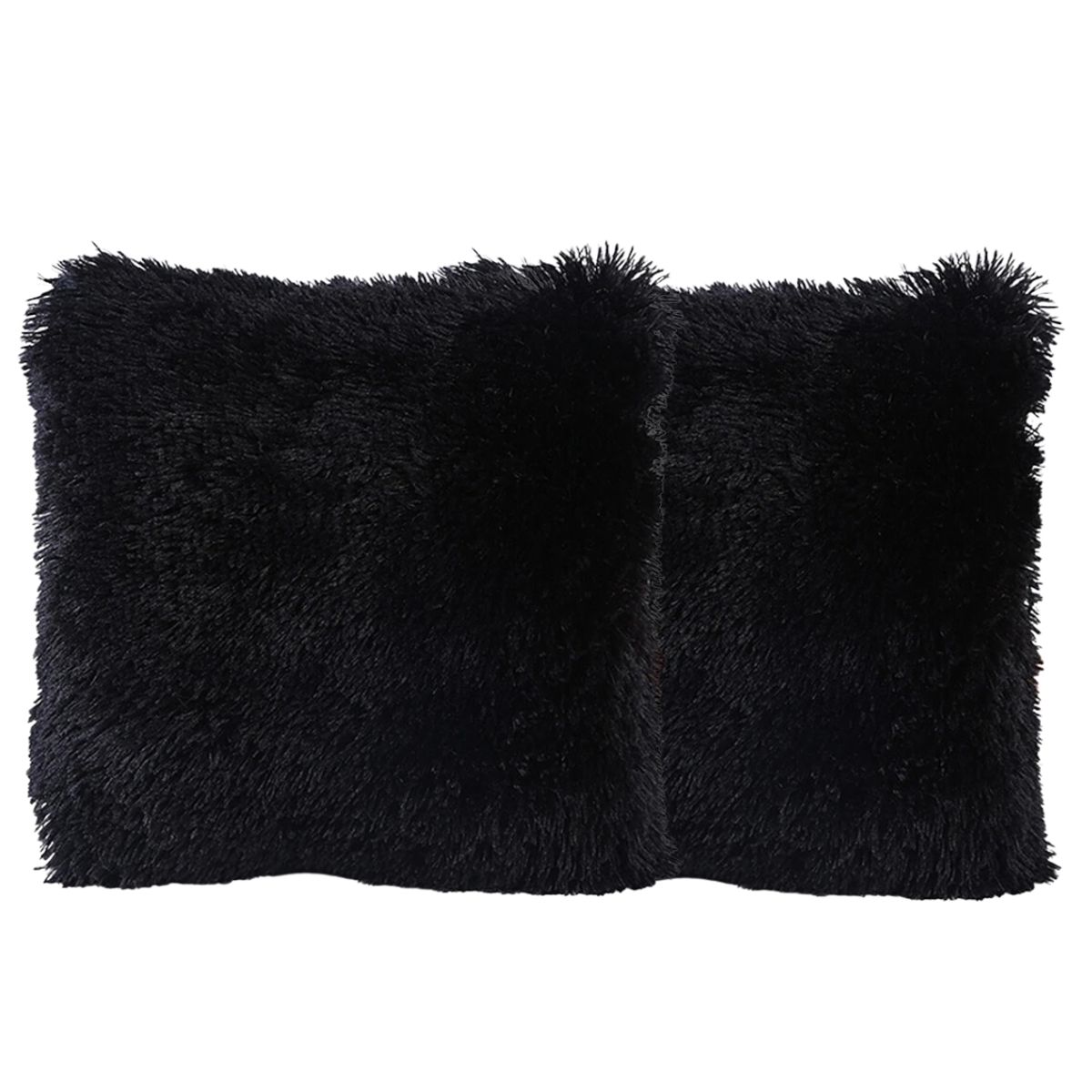 GENERICO - Pack 2 Funda Peluda Decorativa Negro