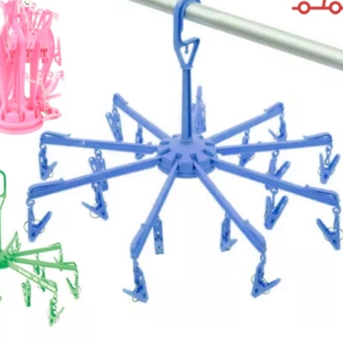 GENERICO - Colgador De Ropa Pulpo Circular 16 Ganchos Colores Surtidos