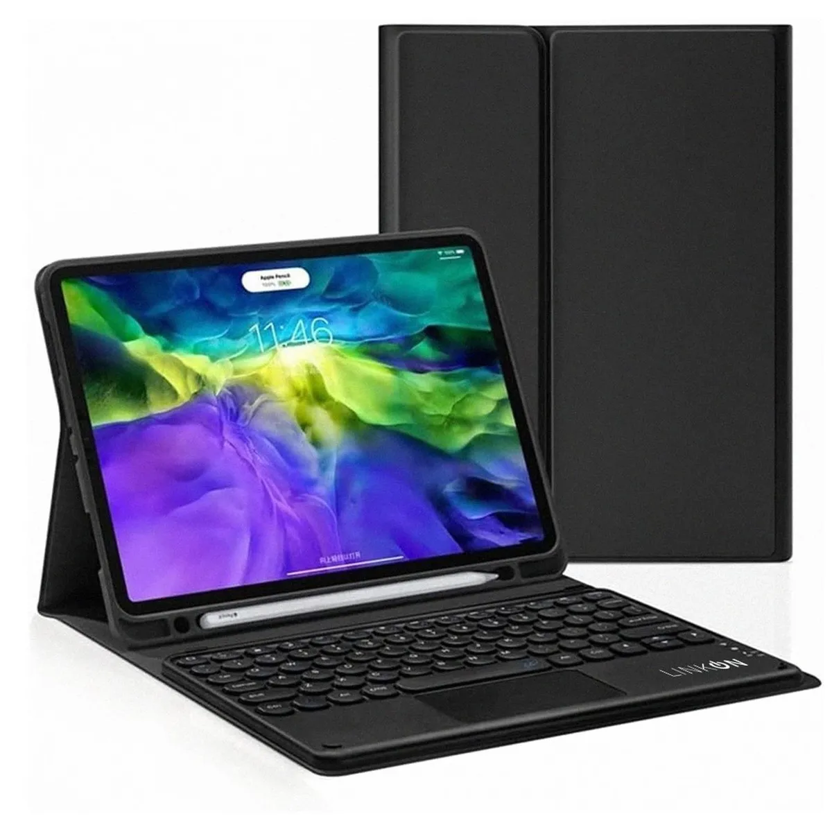 LINKON - Carcasa Funda Teclado Para iPad Tablet Linkon +Pad - Negro - 10,2"