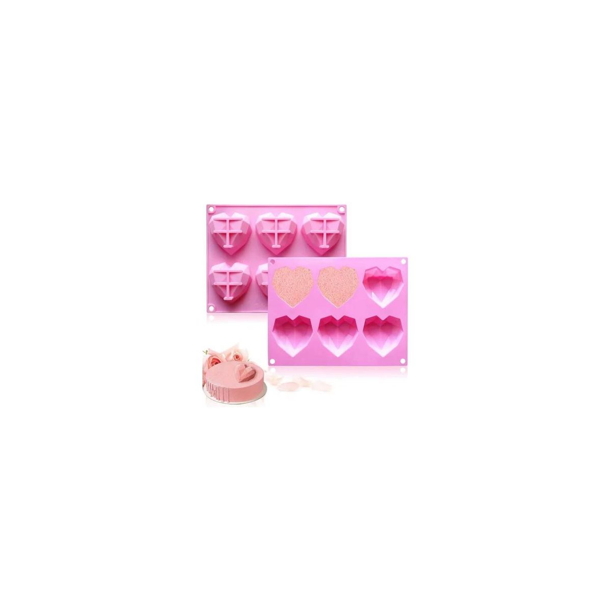 GENERICO - Molde Corazon Diamante Molde De Silicona Corazón Chocolate