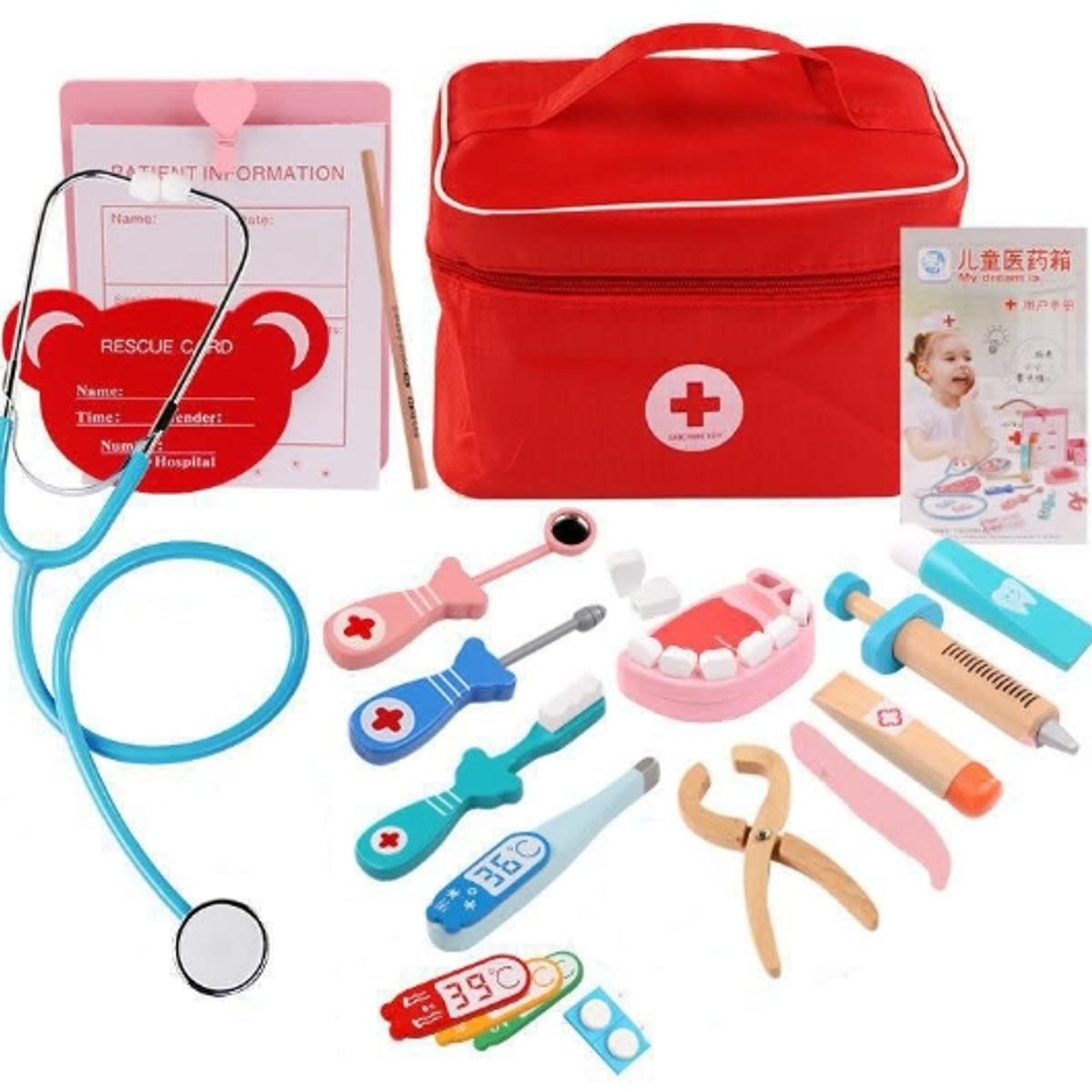 GENERICO - Set Doctora Juguete Madera