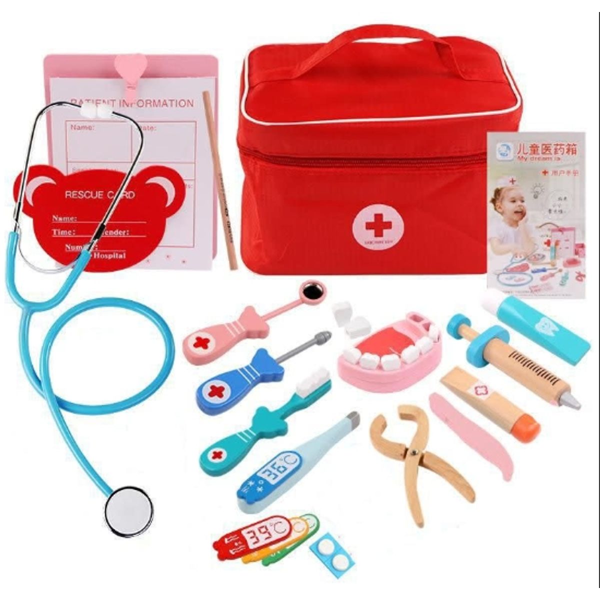 GENERICO - Set Doctora Juguete Madera