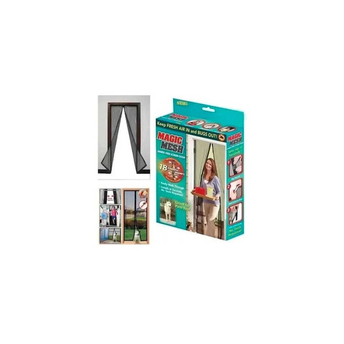 GENERICO - Malla Anti Mosquitos Mosquitera Malla Puerta 50x210