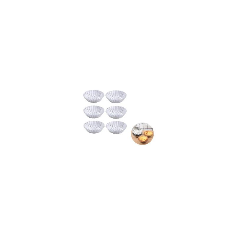 GENERICO - Pack X6 Molde Mini Tartaleta Molde Tarta De Huevo Molde 8cm_