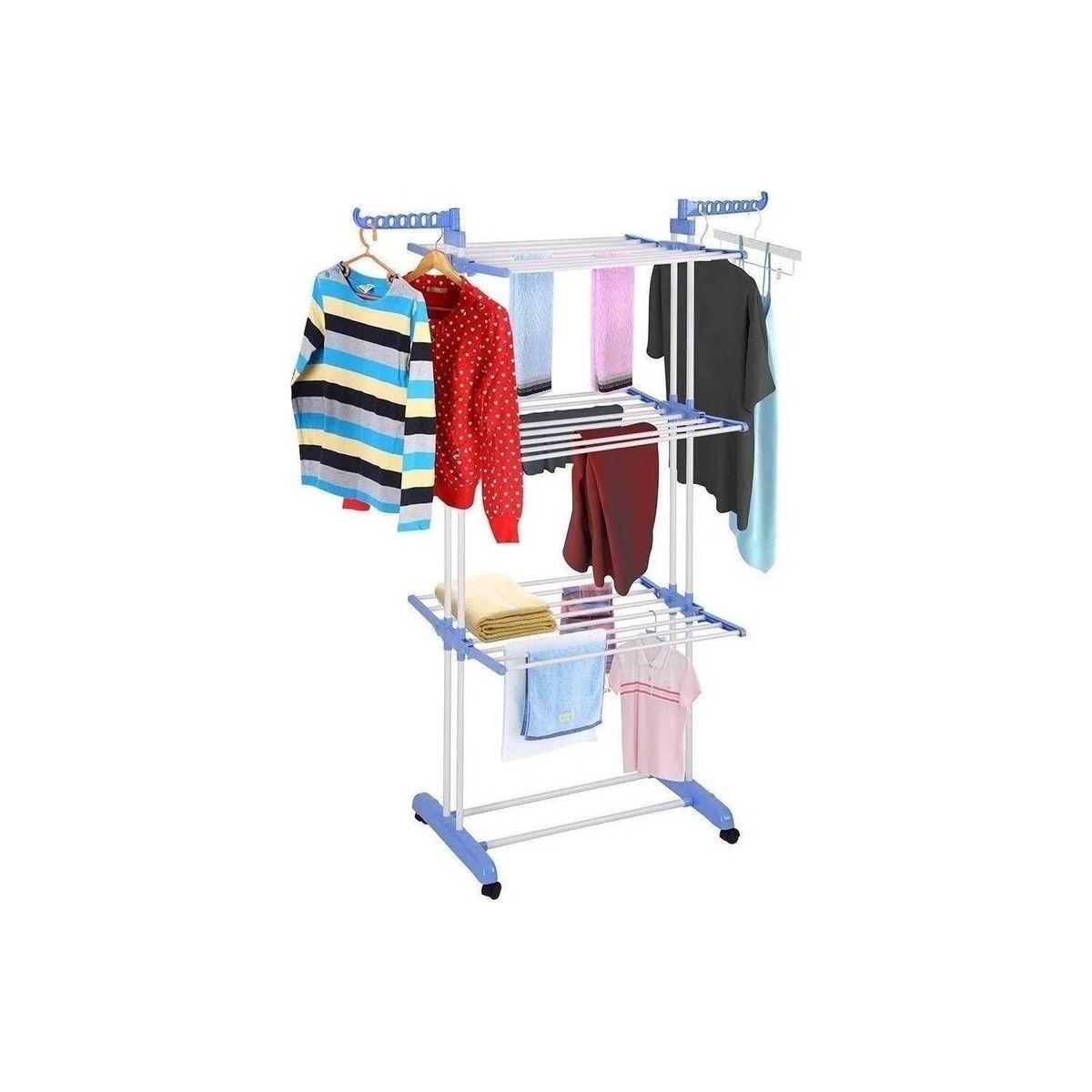 GENERICO - Tendedero De Ropa Perchero Colgador Plegable 3 Niveles