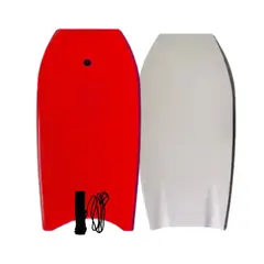 GENERICO - Bodyboard Rojo 104 cm + Leash Para Muñeca / Tabla Surf