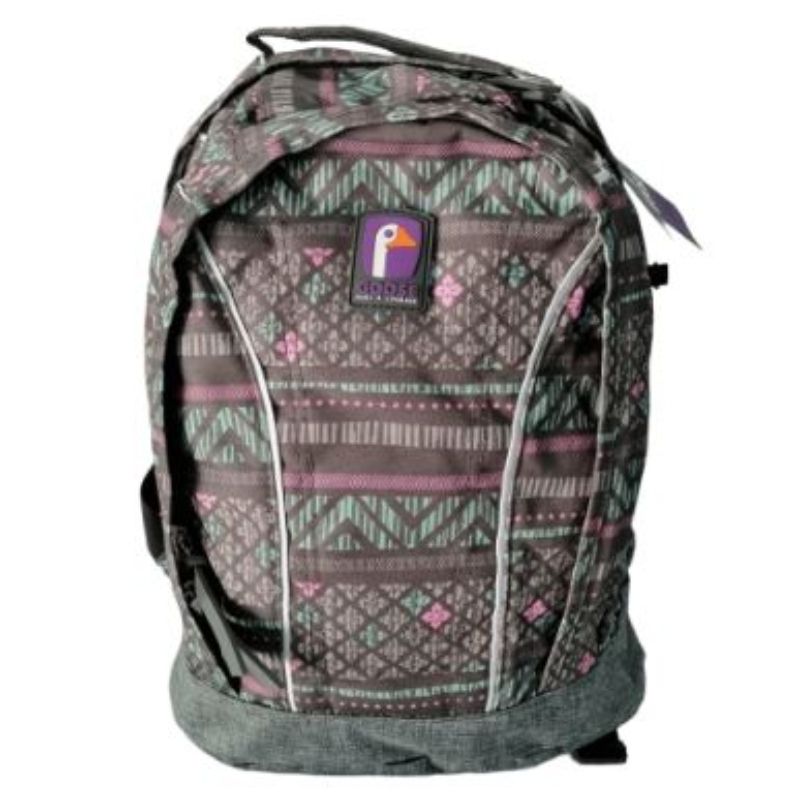 OEM - MOCHILA GOOSE MALAWI ETNICO GRIS MENTA ROSA