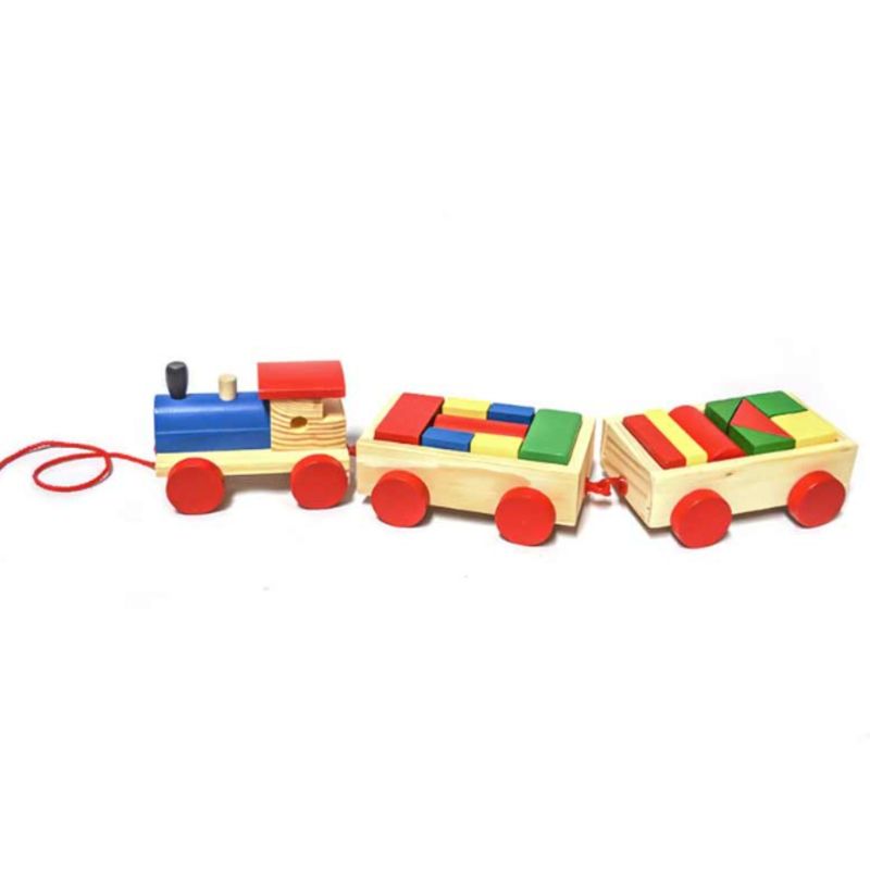 OEM - Tren De Madera 3 Vagones Didáctico Para Niños