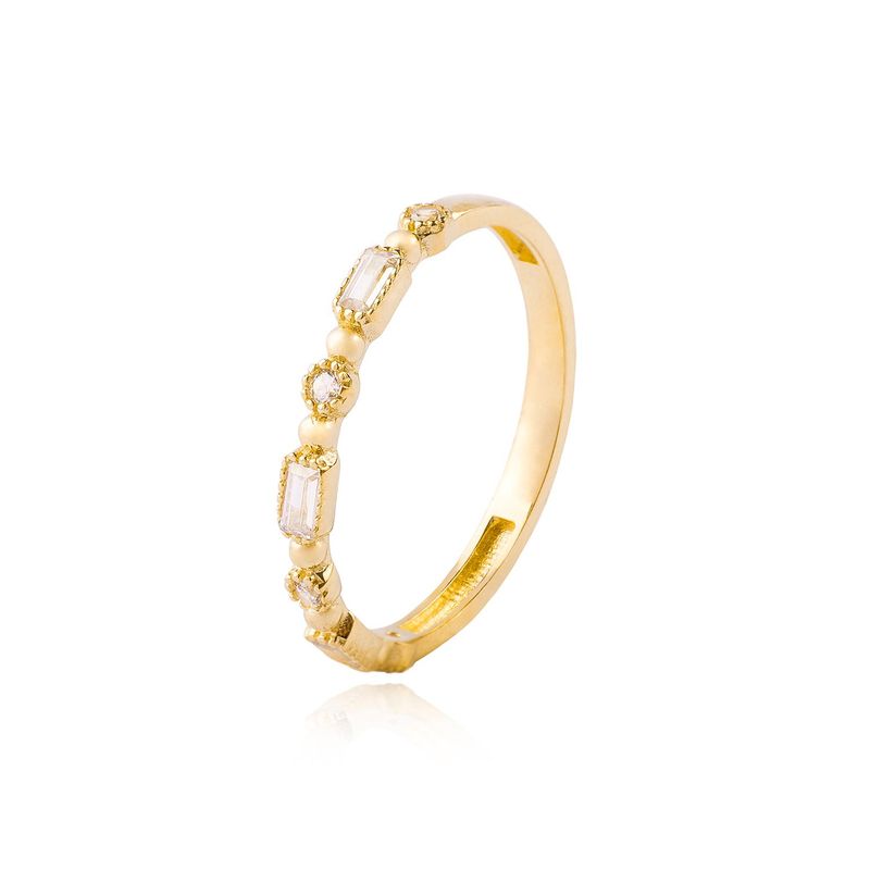 JB JOYAS BARON - Anillo de Oro 18kt Circon Baguette