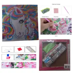 GENERICO - Pintura Diamante Enmarcada Marco 20x20cm Diamond Painting 5d