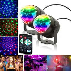 ACTUAL - Pack 2 Luz Laser Proyector Rgb Con Control Remoto Party