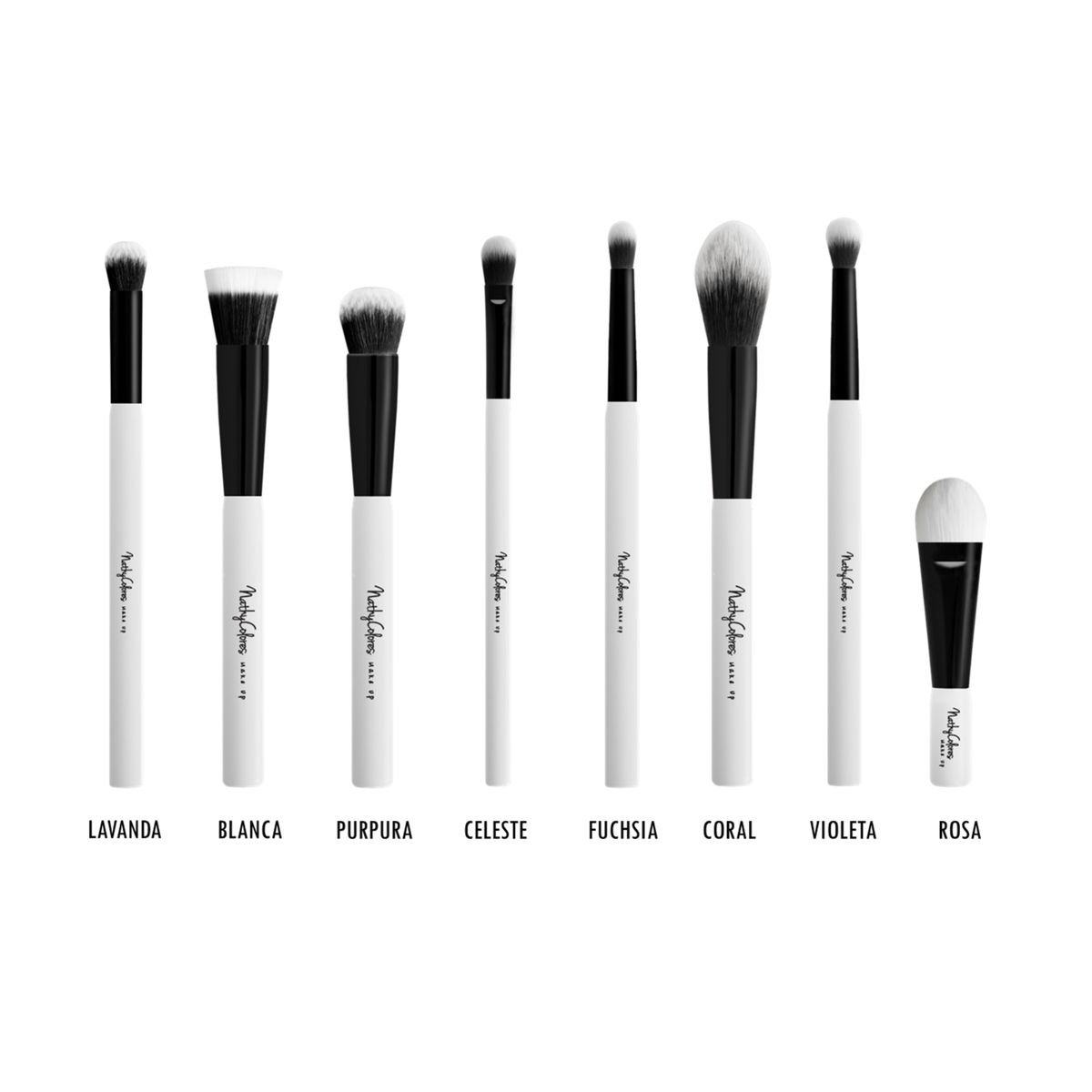 NATHYCOLORES - NathyColores - Brochas de Maquillaje Profesionales - Set 8 Brochas