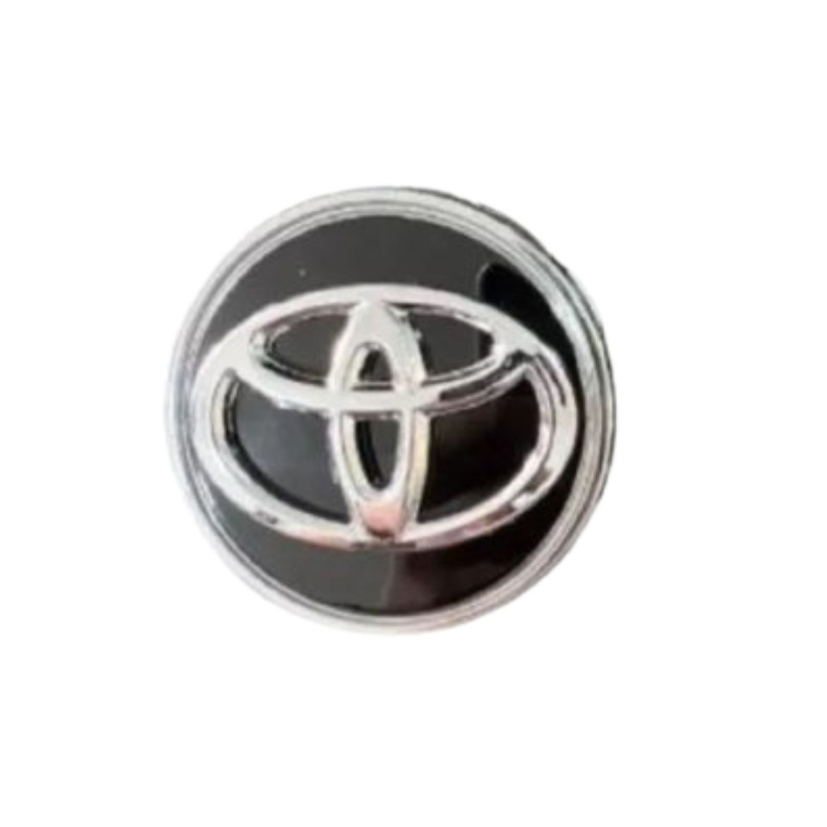 GENERICO - Tapa Centro Llanta Auto TOYOTA 56mm Negra Logo Plata Unidad