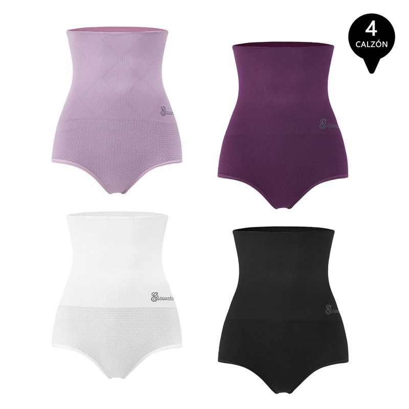 GIOVACCHINO - Pack de 4 Calzon Faja Reductor de Abdomen Levanta Gluteos Mujer.