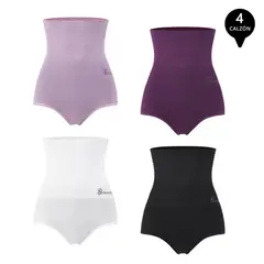 GIOVACCHINO - Pack de 4 Calzon Faja Reductor de Abdomen Levanta Gluteos Mujer.