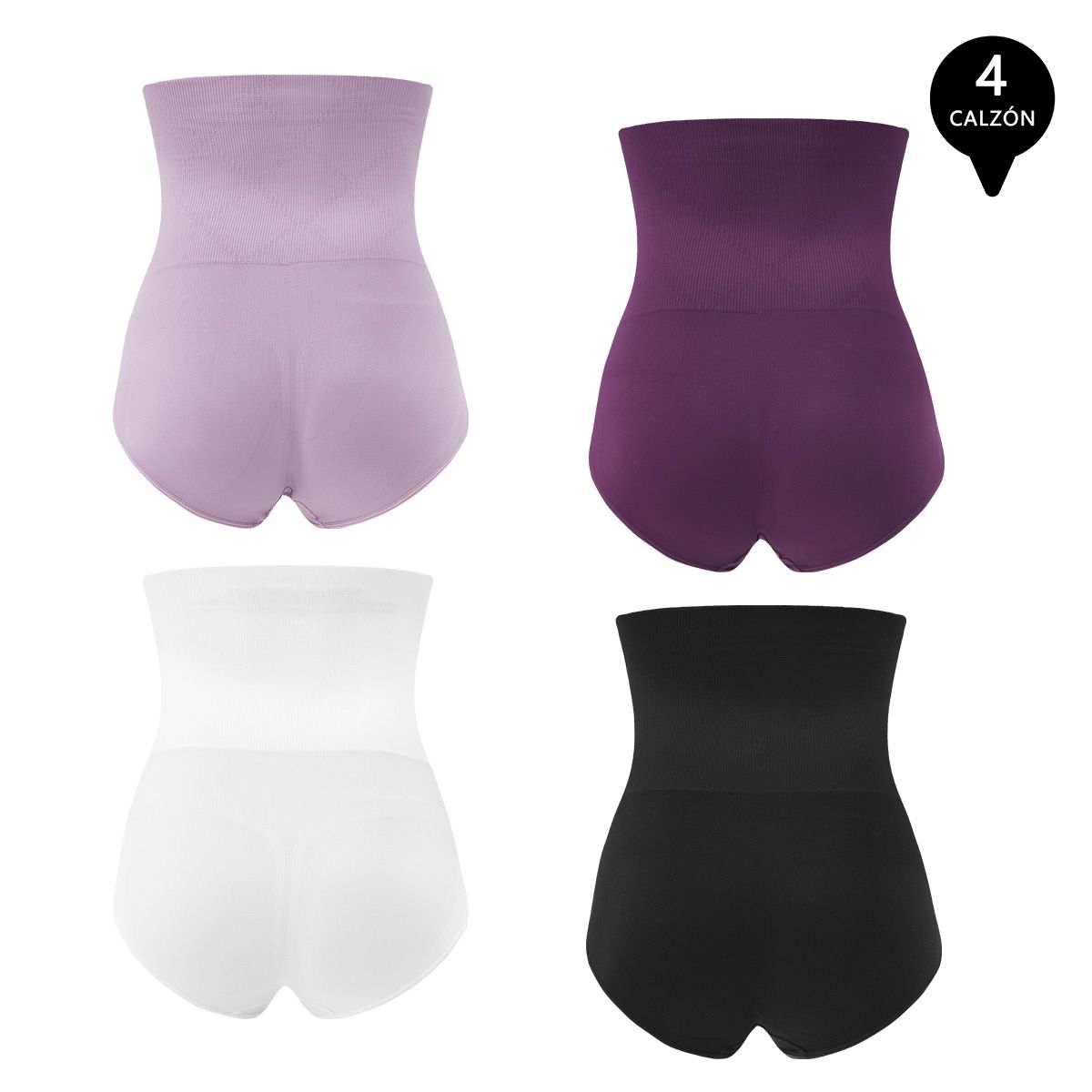 GIOVACCHINO - Pack de 4 Calzon Faja Reductor de Abdomen Levanta Gluteos Mujer.