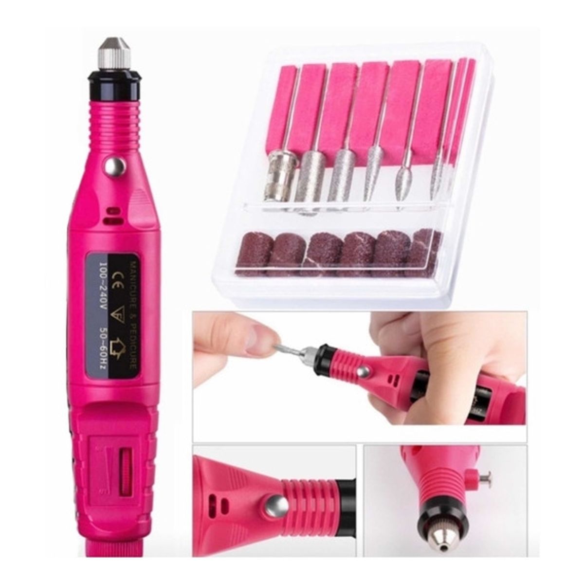 GENERICO - Torno Eléctrico Profesional Manicura Uñas Más Set Fresas