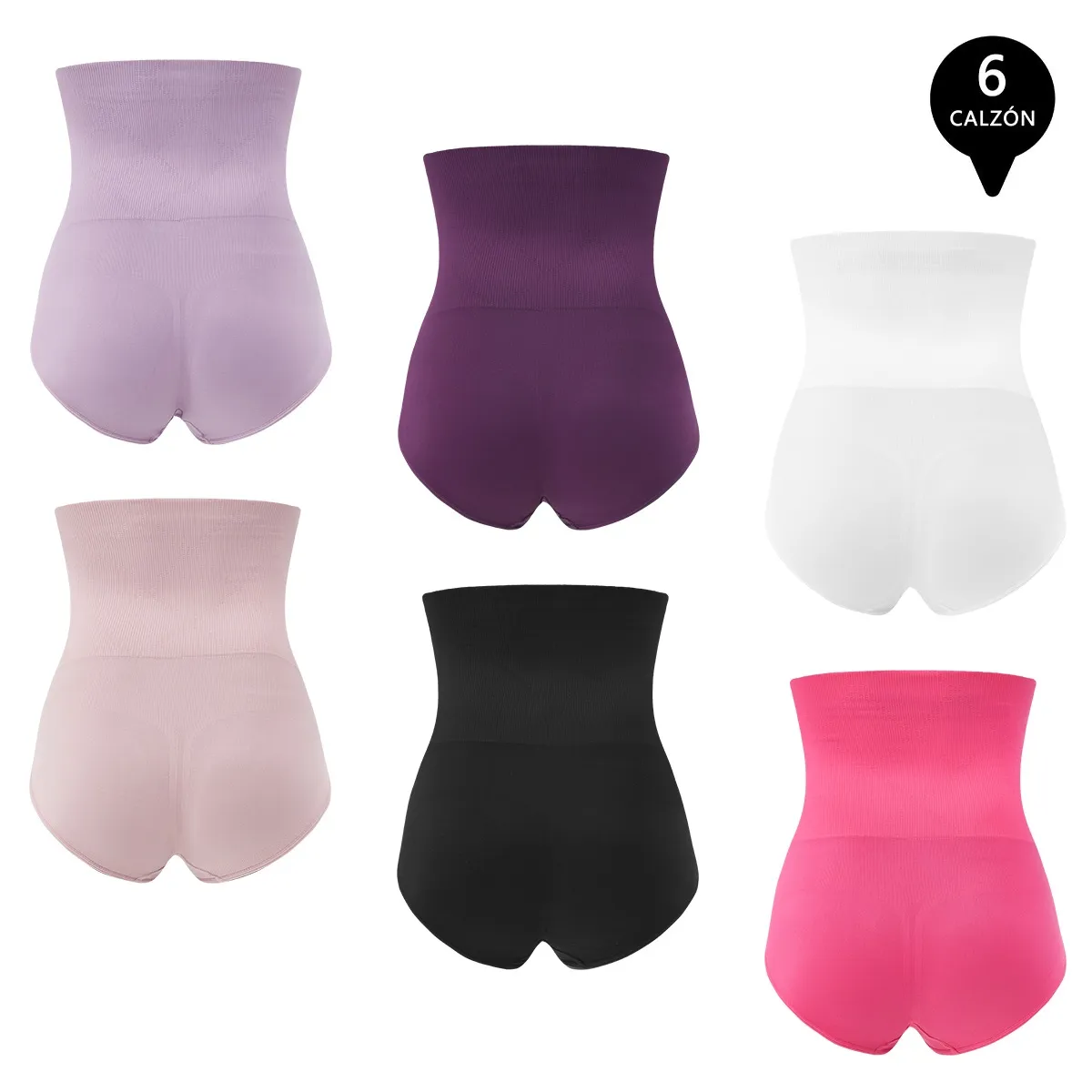 GIOVACCHINO - Pack de 6 Calzon Faja - Mujer.