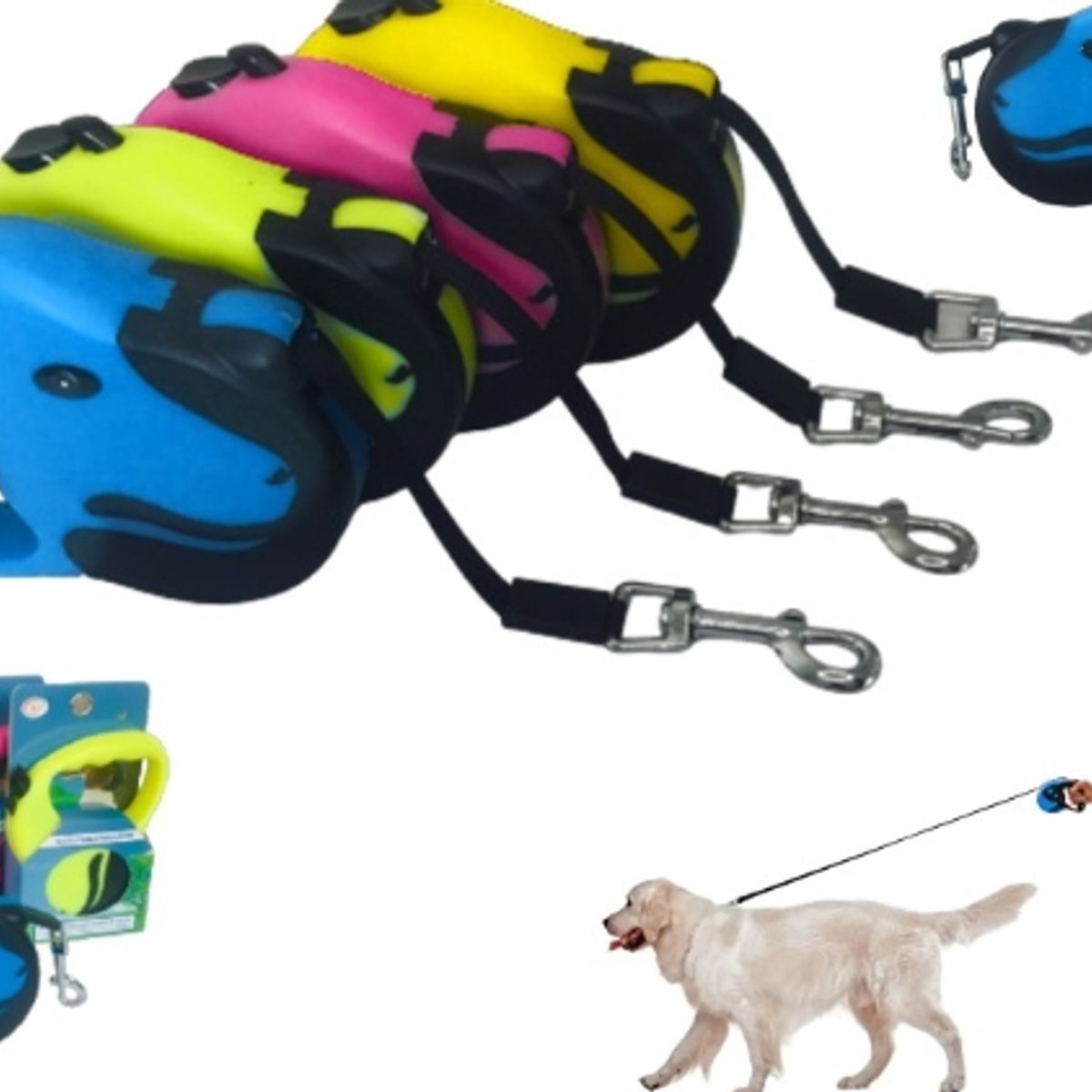 GENERICO - Correa Retractil Extensible Para Mascotas 3 Metros Surtidos