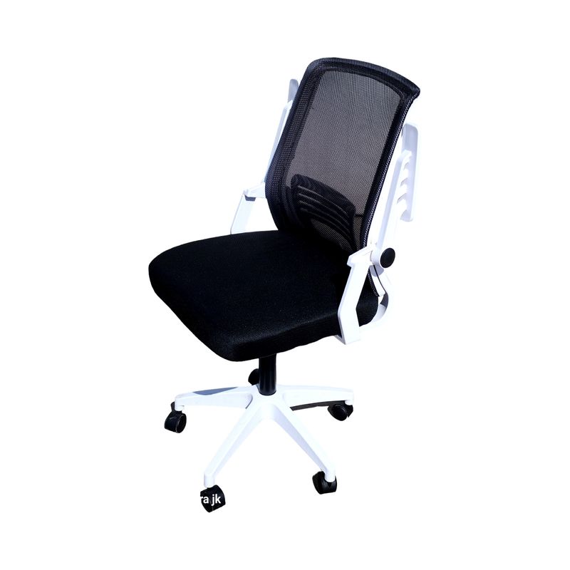 GENERICO - Silla De Oficina Escritorio Semi-Ejecutiva Lumbar Ergonómica BLANCO-NEGRO