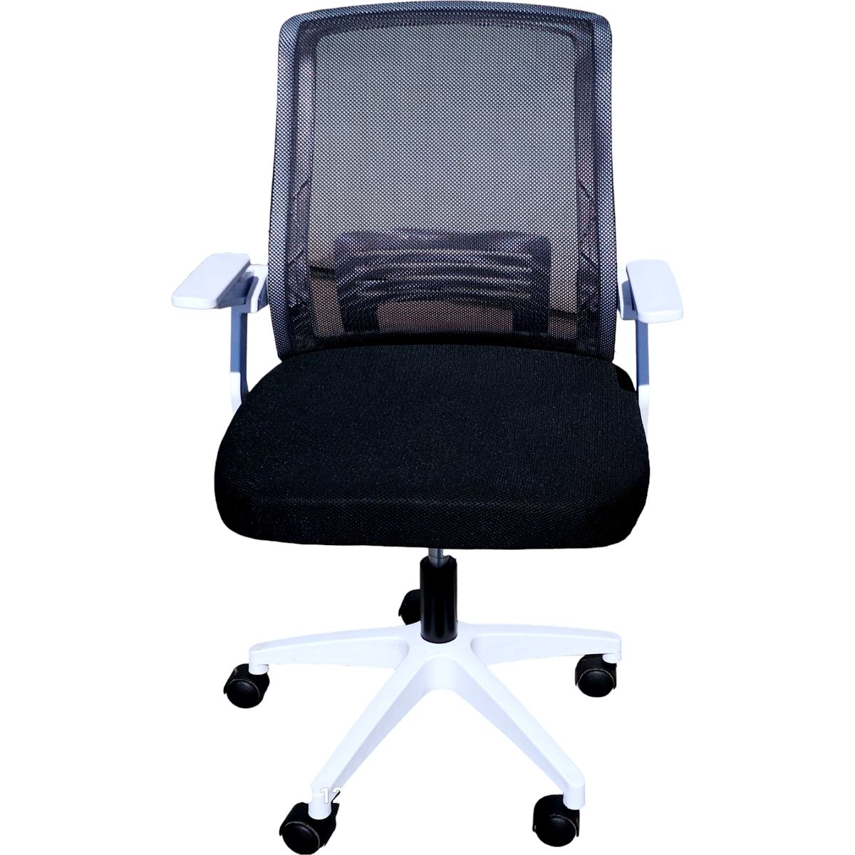 GENERICO - Silla De Oficina Escritorio Semi-Ejecutiva Lumbar Ergonómica BLANCO-NEGRO