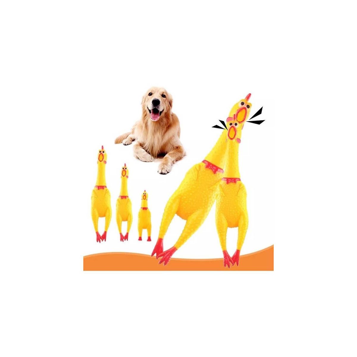 GENERICO - Pollo Juguete De Goma Con Sonido 30cm Para Perros Y Gatos