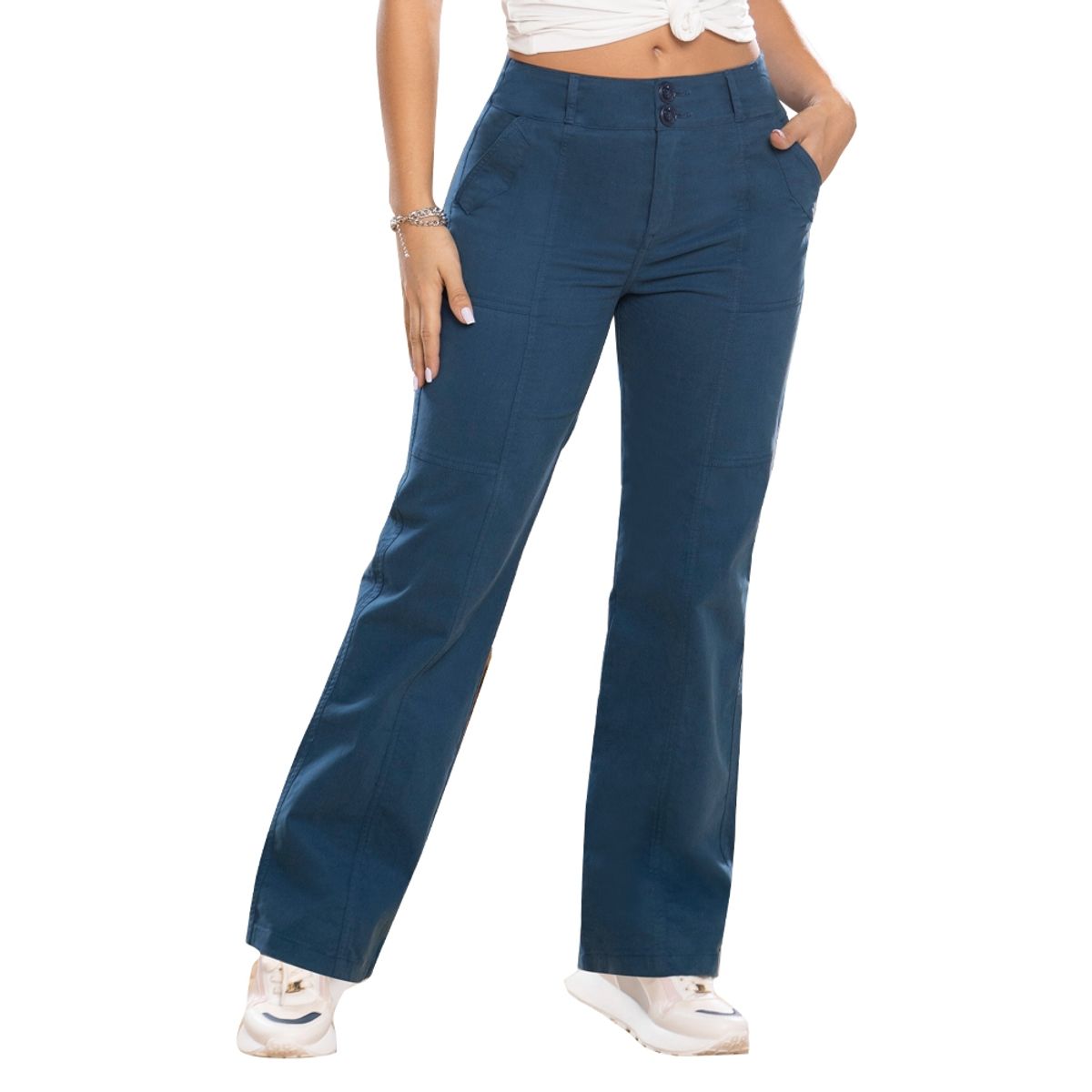 TYT - Pantalón Zanzibar Azul Cobalto TYT Estilo Push-Up y Moda Colombiana