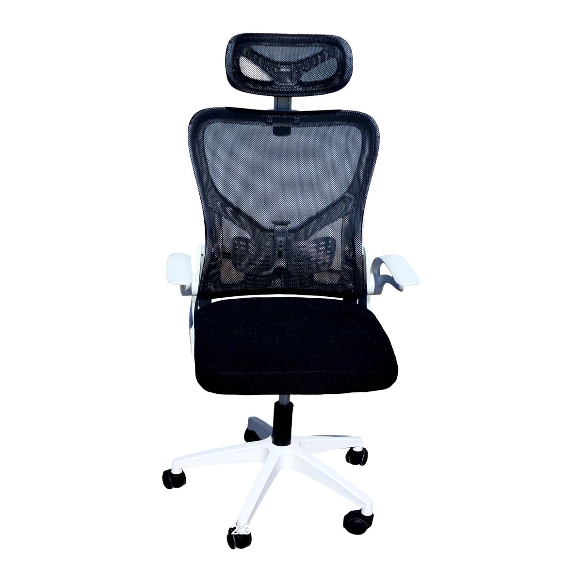 GENERICO - Silla Oficina Escritorio Ejecutiva Lumbar Ergonómica Cabecera BLANCO - NEGRO
